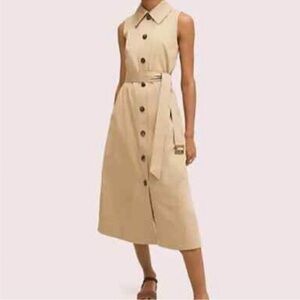 Kate Spade Tan Button-Down Midi Dress